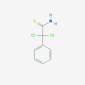 molecular formula C8H7Cl2NS B13170638 2,2-Dichloro-2-phenylethanethioamide 