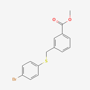 molecular formula C15H13BrO2S B1317064 3-（[(4-溴苯基）硫代]甲基）苯甲酸甲酯 CAS No. 143427-20-7