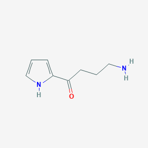 molecular formula C8H12N2O B13170646 4-Amino-1-(1H-pyrrol-2-yl)butan-1-one 