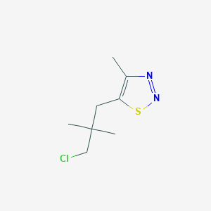 molecular formula C8H13ClN2S B13170650 5-(3-Chloro-2,2-dimethylpropyl)-4-methyl-1,2,3-thiadiazole 