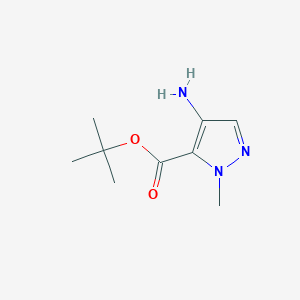 molecular formula C9H15N3O2 B13170666 Tert-butyl 4-amino-1-methyl-1H-pyrazole-5-carboxylate 