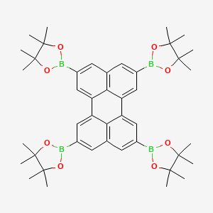 molecular formula C44H56B4O8 B13170674 2,5,8,11-Tetrakis(4,4,5,5-tetramethyl-1,3,2-dioxaborolan-2-yl)perylene 