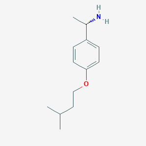 molecular formula C13H21NO B13170680 (1S)-1-[4-(3-methylbutoxy)phenyl]ethanamine 