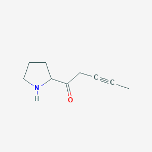 molecular formula C9H13NO B13170715 1-(Pyrrolidin-2-yl)pent-3-yn-1-one 