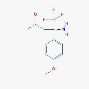 (4S)-4-amino-5,5,5-trifluoro-4-(4-methoxyphenyl)pentan-2-one