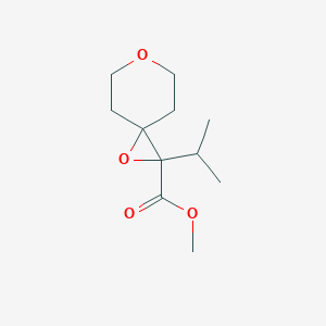 molecular formula C11H18O4 B13170749 Methyl 2-(propan-2-YL)-1,6-dioxaspiro[2.5]octane-2-carboxylate 