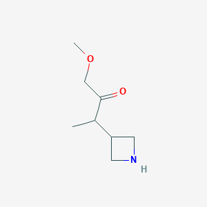 molecular formula C8H15NO2 B13170830 3-(Azetidin-3-yl)-1-methoxybutan-2-one 