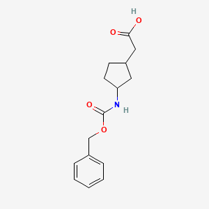 molecular formula C15H19NO4 B13170897 2-(3-{[(Benzyloxy)carbonyl]amino}cyclopentyl)acetic acid 