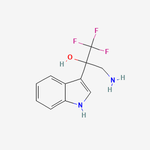 molecular formula C11H11F3N2O B13170934 3-amino-1,1,1-trifluoro-2-(1H-indol-3-yl)propan-2-ol CAS No. 1221724-22-6