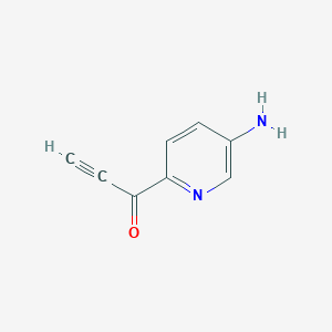 molecular formula C8H6N2O B13170959 1-(5-Aminopyridin-2-yl)prop-2-yn-1-one 