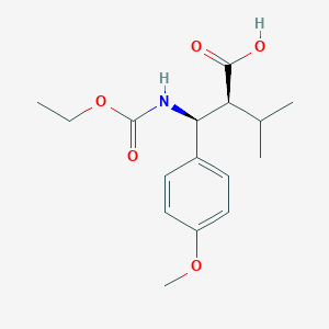 molecular formula C16H23NO5 B13170961 (2S)-2-[(S)-[(ethoxycarbonyl)amino](4-methoxyphenyl)methyl]-3-methylbutanoic acid 