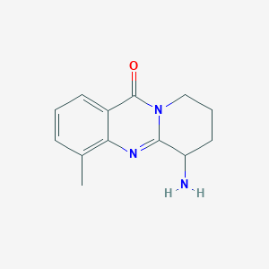 molecular formula C13H15N3O B13170964 6-amino-4-methyl-6H,7H,8H,9H,11H-pyrido[2,1-b]quinazolin-11-one CAS No. 1375472-89-1