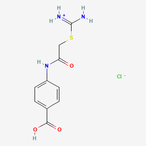 molecular formula C10H12ClN3O3S B13170987 Amino({2-[(4-carboxyphenyl)amino]-2-oxoethyl}thio)methaniminium chloride 