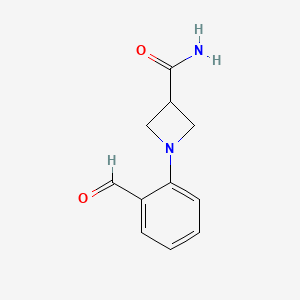 1-(2-Formylphenyl)azetidine-3-carboxamide