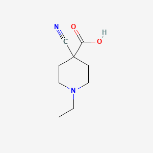 molecular formula C9H14N2O2 B13171047 4-Cyano-1-ethylpiperidine-4-carboxylic acid 