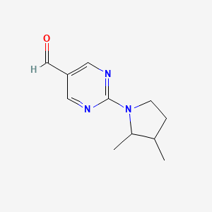 molecular formula C11H15N3O B13171082 2-(2,3-Dimethylpyrrolidin-1-yl)pyrimidine-5-carbaldehyde 