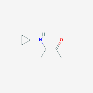 molecular formula C8H15NO B13171106 2-(Cyclopropylamino)pentan-3-one 