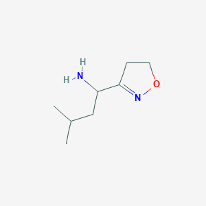 molecular formula C8H16N2O B13171124 1-(4,5-Dihydro-1,2-oxazol-3-yl)-3-methylbutan-1-amine 