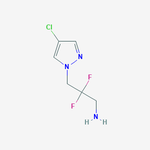 molecular formula C6H8ClF2N3 B13171169 3-(4-Chloro-1H-pyrazol-1-yl)-2,2-difluoropropan-1-amine 