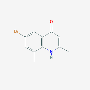 molecular formula C11H10BrNO B13171224 6-Bromo-2,8-dimethyl-4-hydroxyquinoline CAS No. 1154912-66-9