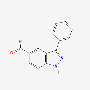 molecular formula C14H10N2O B1317123 3-Phenyl-1H-indazole-5-carbaldehyde CAS No. 65642-56-0