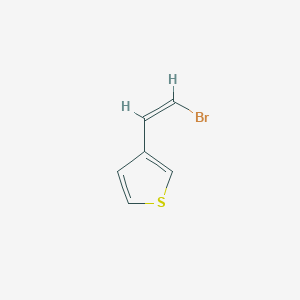 molecular formula C6H5BrS B13171236 3-[(Z)-2-Bromoethenyl]thiophene 