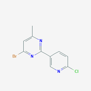 molecular formula C10H7BrClN3 B13171303 4-Bromo-2-(6-chloropyridin-3-yl)-6-methylpyrimidine 