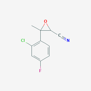 3-(2-Chloro-4-fluorophenyl)-3-methyloxirane-2-carbonitrile