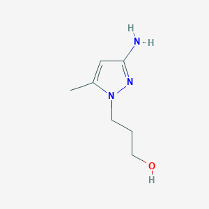 molecular formula C7H13N3O B13171324 3-(3-Amino-5-methyl-1H-pyrazol-1-yl)propan-1-ol 