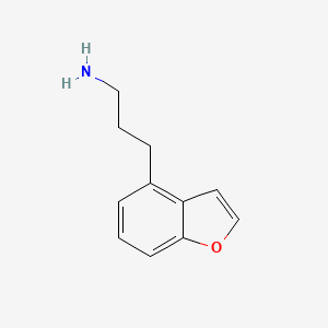 molecular formula C11H13NO B13171346 3-(1-Benzofuran-4-yl)propan-1-amine 