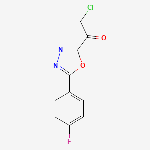 molecular formula C10H6ClFN2O2 B13171364 2-Chloro-1-[5-(4-fluorophenyl)-1,3,4-oxadiazol-2-yl]ethanone 