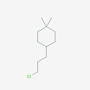 molecular formula C11H21Cl B13171432 4-(3-Chloropropyl)-1,1-dimethylcyclohexane 