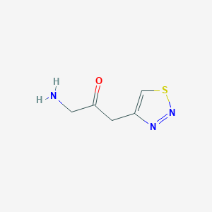 molecular formula C5H7N3OS B13171437 1-Amino-3-(1,2,3-thiadiazol-4-yl)propan-2-one 