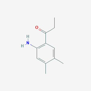 molecular formula C11H15NO B13171446 1-(2-Amino-4,5-dimethylphenyl)propan-1-one 