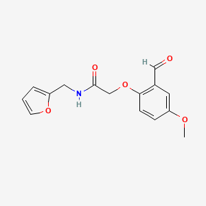 molecular formula C15H15NO5 B13171456 2-(2-formyl-4-methoxyphenoxy)-N-(furan-2-ylmethyl)acetamide 