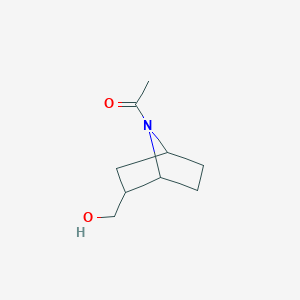 molecular formula C9H15NO2 B13171457 1-[2-(Hydroxymethyl)-7-azabicyclo[2.2.1]heptan-7-yl]ethan-1-one 