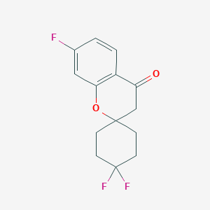 molecular formula C14H13F3O2 B13171509 4',4',7-Trifluoro-3,4-dihydrospiro[1-benzopyran-2,1'-cyclohexane]-4-one 