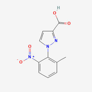 molecular formula C11H9N3O4 B13171549 1-(2-Methyl-6-nitrophenyl)-1H-pyrazole-3-carboxylic acid 