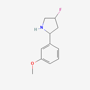 molecular formula C11H14FNO B13171555 4-Fluoro-2-(3-methoxyphenyl)pyrrolidine 