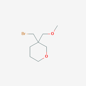 molecular formula C8H15BrO2 B13171585 3-(Bromomethyl)-3-(methoxymethyl)oxane 