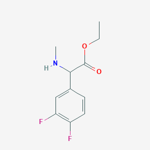 molecular formula C11H13F2NO2 B13171592 Ethyl 2-(3,4-difluorophenyl)-2-(methylamino)acetate 