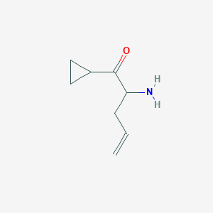 molecular formula C8H13NO B13171602 2-Amino-1-cyclopropylpent-4-en-1-one 