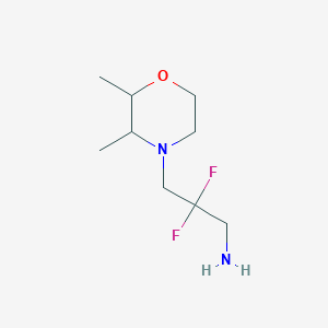 molecular formula C9H18F2N2O B13171611 3-(2,3-Dimethylmorpholin-4-yl)-2,2-difluoropropan-1-amine 