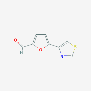 molecular formula C8H5NO2S B13171633 5-(1,3-Thiazol-4-YL)furan-2-carbaldehyde 