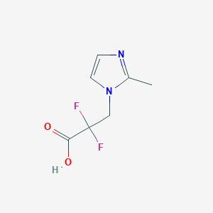 molecular formula C7H8F2N2O2 B13171662 2,2-Difluoro-3-(2-methyl-1H-imidazol-1-yl)propanoic acid 