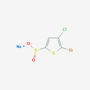 molecular formula C4HBrClNaO2S2 B13171728 Sodium 5-bromo-4-chlorothiophene-2-sulfinate 