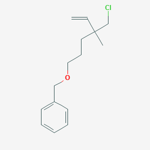 molecular formula C15H21ClO B13171740 ({[4-(Chloromethyl)-4-methylhex-5-en-1-yl]oxy}methyl)benzene 