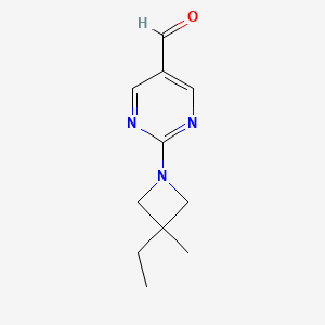 2-(3-Ethyl-3-methylazetidin-1-yl)pyrimidine-5-carbaldehyde