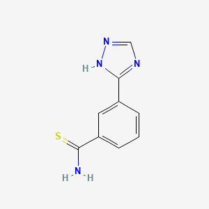 molecular formula C9H8N4S B13171794 3-(1H-1,2,4-triazol-5-yl)benzene-1-carbothioamide CAS No. 1334148-25-2