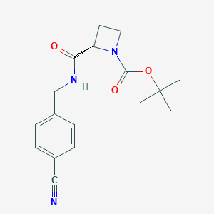 molecular formula C17H21N3O3 B131718 N-Boc-N'-(4-氰基苄基)-2-L-氮杂环丁烷甲酰胺 CAS No. 908259-42-7